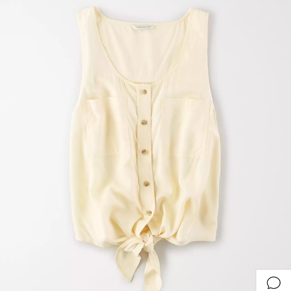 🆕Front-Tie Sleeveless Blouse - Picture 3 of 6